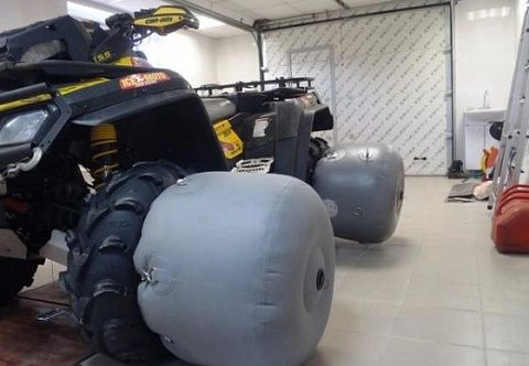 Надувные поплавки из ПВХ на колеса квадроцикла или автомобиля