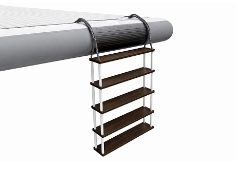 Универсальная бортовая лестница (трап) из палубной доски  для надувных платформ