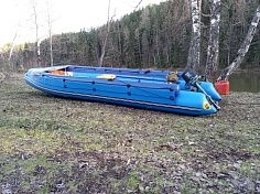 Фотография "УРАН-550Ф" - надувная моторная лодка Кабот с фальшбортом ПВХ с транцем под мотор, с надувным дном НДВД из ПВХ ТаймТриал