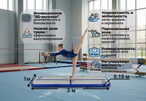 Надувной гимнастический мат «Пируэт» 