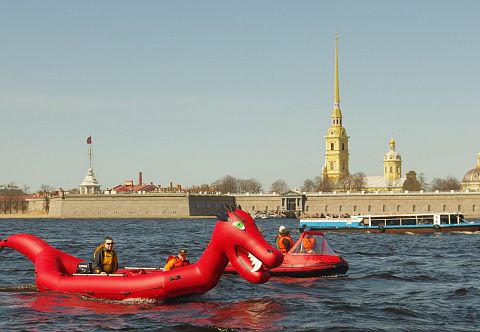 &quot;ДРАКОН-700&quot; - надувная моторная лодка моторафт-аттракцион из ПВХ с надувным дном НДНД