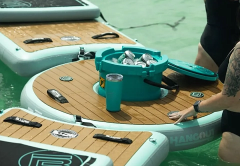 Надувной лежак для плавающего лаунж-бара для отдыха на воде