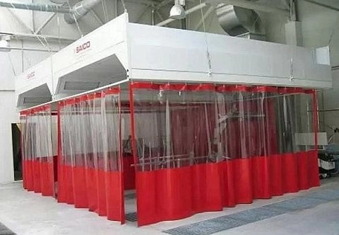 Шторы подвесные из ПВХ для автомоек, СТО, склада (цветные, прозрачные)