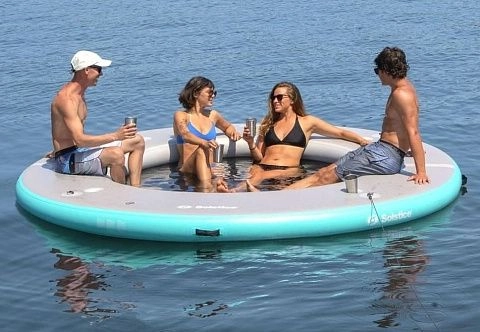 Надувной круглый бассейн-платформа для открытой воды