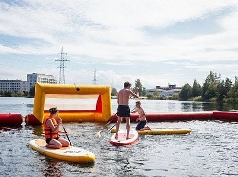 Надувное поле с воротами для SUP polo