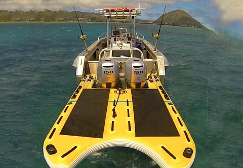 Надувная мобильная палуба для катера/яхты под мотор из AirDeck (надувная палуба)