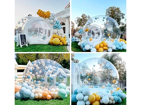 Надувная прозрачная купольная палатка 
