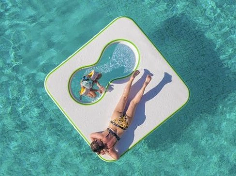 Надувная семейная платформа с бассейном для детей для открытой воды