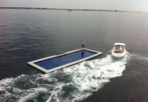 Надувной плавучий бассейн с защитной сеткой от медуз, акул для яхты, открытой воды