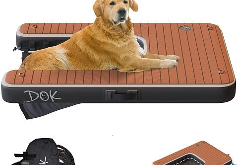 Надувная платформа для вылезания собаки из воды на яхту, лодку