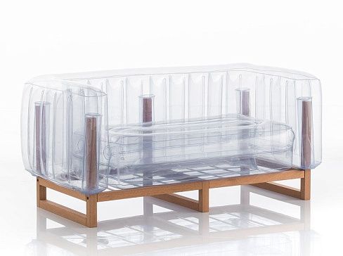 Надувной прозрачный диван
