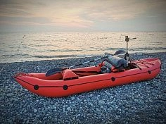 Фотография "ВАТЕРФЛАЙ-2" - надувная двухместная байдарка с надувным дном с самоотливом для сплава по бурной воде, экспедиций, морю, Рафтинга из ПВХ ТаймТриал