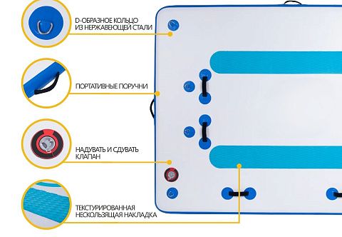 Надувная плавучая док-платформа AirDeck для активного отдыха на пляже