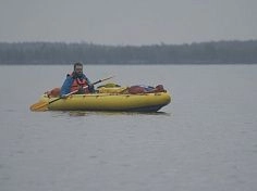 Фотография "ВАРВАР-480" - семейный надувной каяк (байдарка) из ПВХ с надувным дном с самоотливом (двух-трехместный) из ткань ПВХ (PVC) ТаймТриал