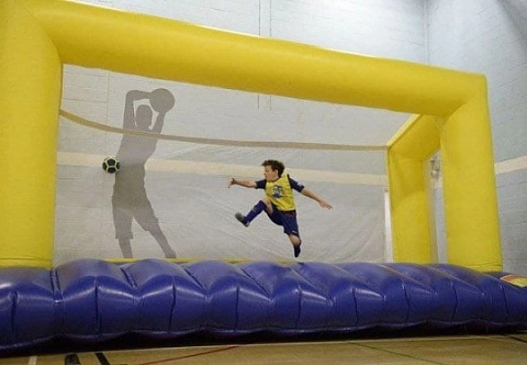 Надувные футбольные ворота с батутом для детей, взрослых