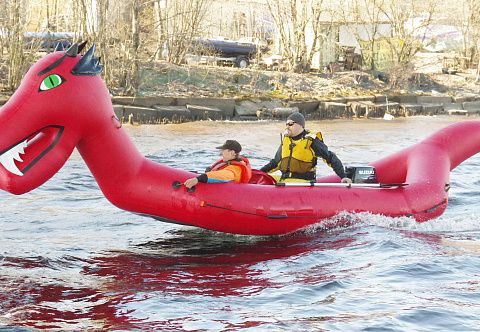 &quot;ДРАКОН-700&quot; - надувная моторная лодка моторафт-аттракцион из ПВХ с надувным дном НДНД
