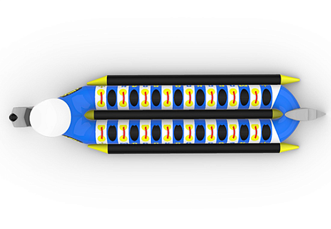 &quot;ВОЛК-ДАБЛ&quot; - буксируемый аттракцион надувной двойной дубль-банан. Водный, зимний