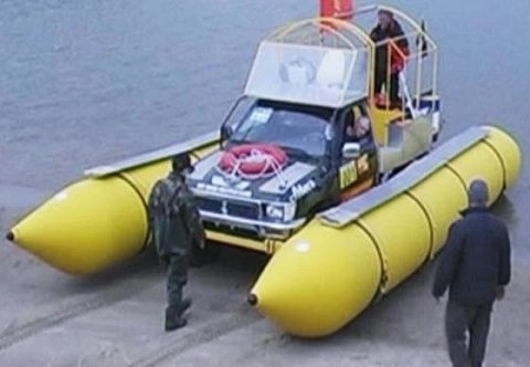 Плавучие надувные понтоны для строительства и перевозки грузов