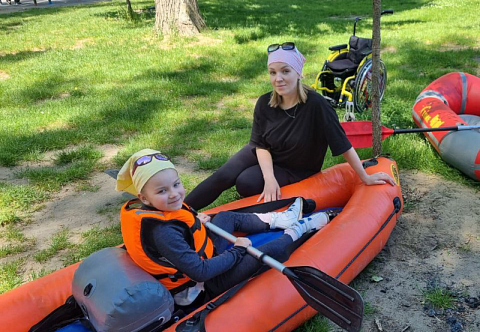 &quot;ПРОСТОР&quot; - двухместная надувная лодка ПВХ для людей с ограниченными возможностями с надувным дном с самоотливом (НДНД) инклюзивная