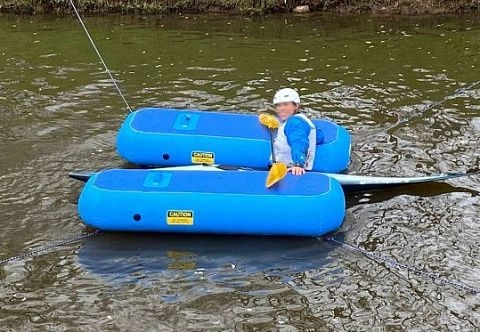 Надувная предстартовая площадка для соревнований по гребному слалому