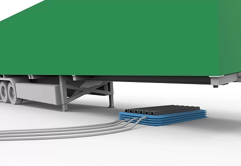 Надувное подъемное устройство (домкрат) для сломанных стоек прицепа