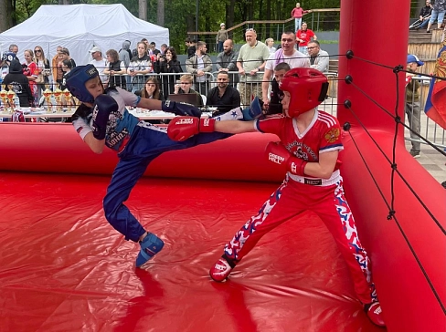 Надувной быстросборный мобильный боксерский ринг с навесом для бокса, кикбоксинга