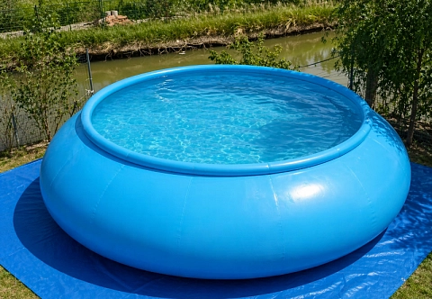 Круглый мобильный надувной бассейн для отдыха